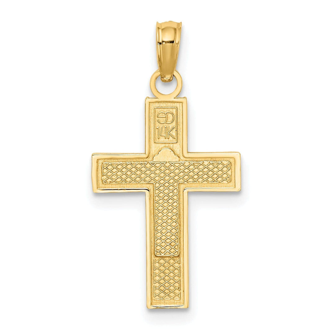 Lovely Rita's Pendants & Charms 14K Yellow Gold Textured Polished Finish RN Caduceus Cross Charm Pendant