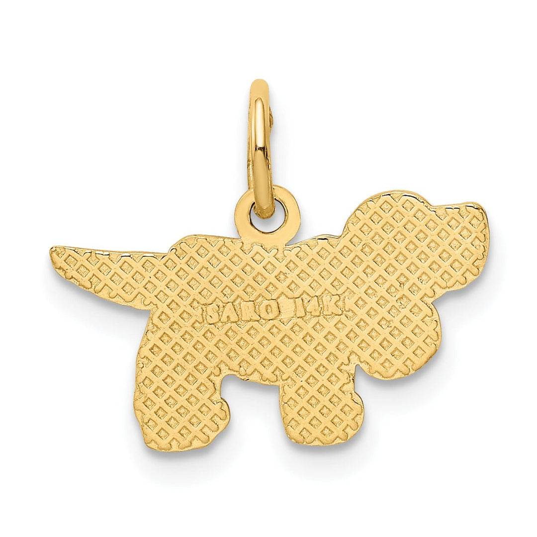 Lovely Rita's Pendants & Charms 14k Yellow Gold Textured Polished Finish Saint Bernard Charm Pendant