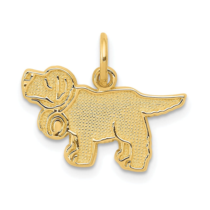 Lovely Rita's Pendants & Charms 14k Yellow Gold Textured Polished Finish Saint Bernard Charm Pendant