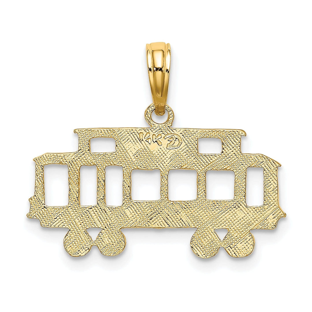 Lovely Rita's Pendants & Charms 14k Yellow Gold Textured Polished Finish SAN FRANCISCO  Cable Car Design Charm Pendant