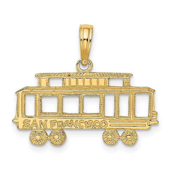 Lovely Rita's Pendants & Charms 14k Yellow Gold Textured Polished Finish SAN FRANCISCO  Cable Car Design Charm Pendant