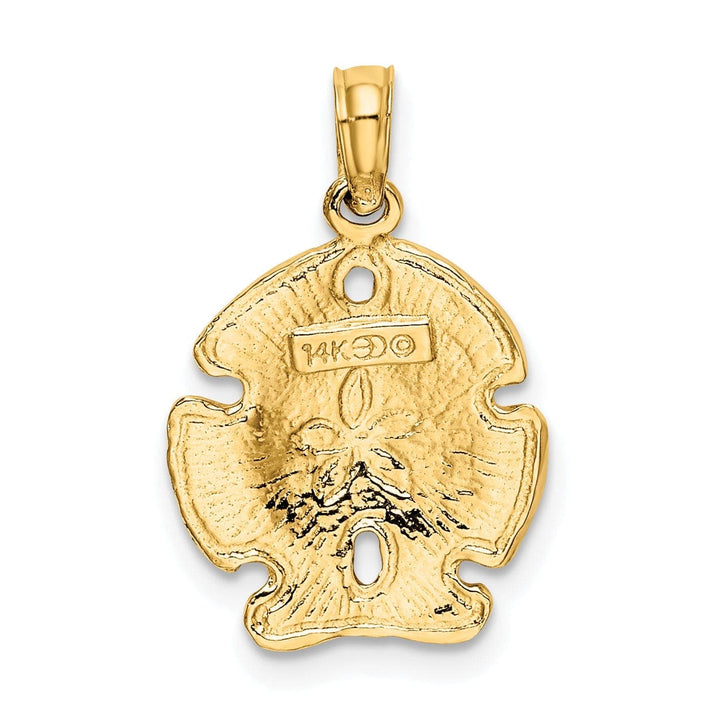 Lovely Rita's Pendants & Charms 14K Yellow Gold Textured Polished Finish Sea Sand Dollar Charm Pendant