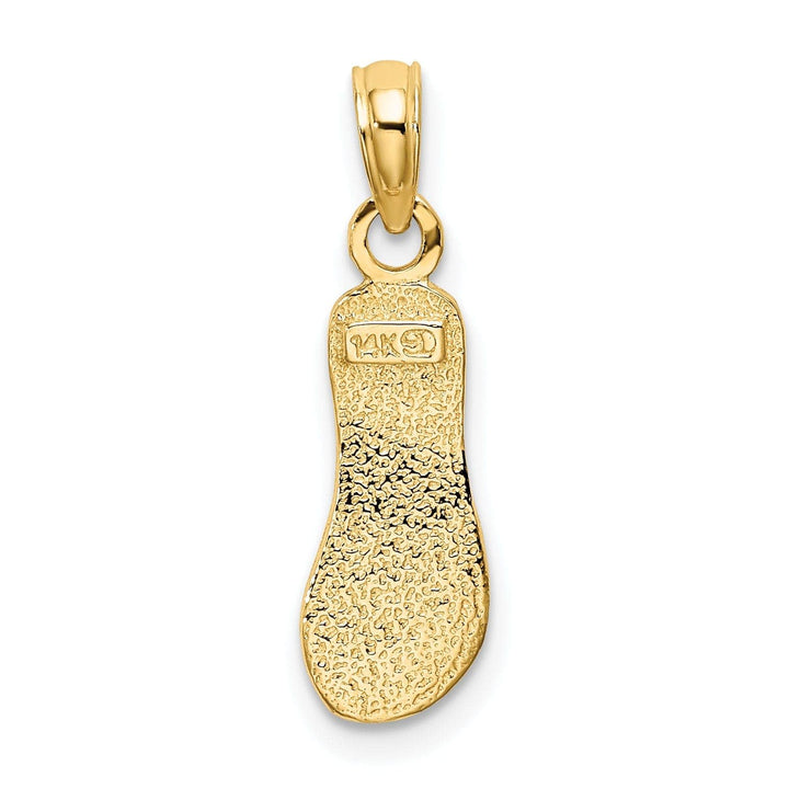 Lovely Rita's Pendants & Charms 14K Yellow Gold Textured Polished Finish Single Flip-Flop Sandle with Strap Charm Pendant