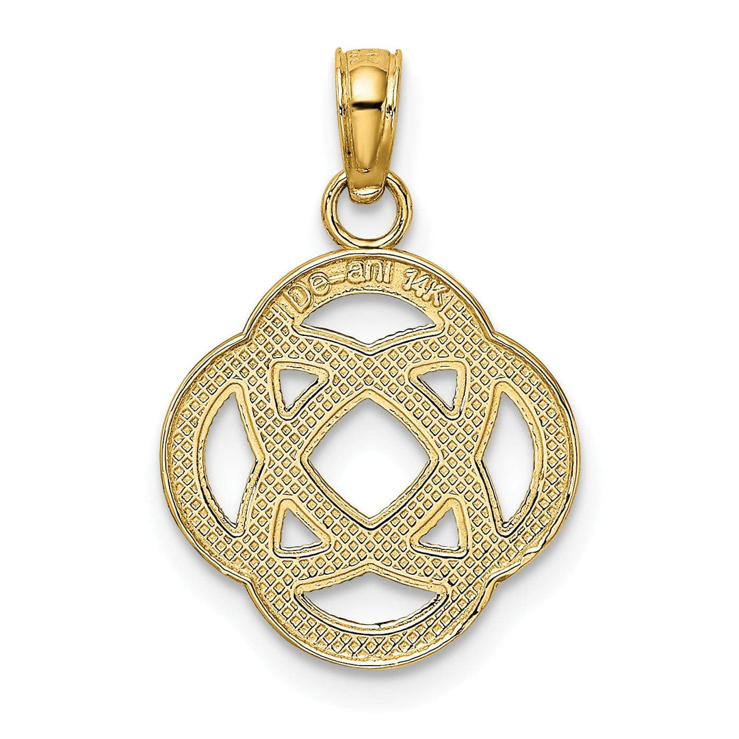 Lovely Rita's Pendants & Charms 14K Yellow Gold Textured Polished Finish Small Celtic Eternity Knot Circle Design Charm Pendant