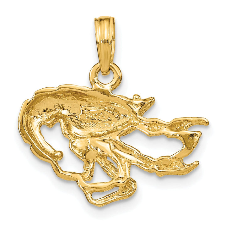 Lovely Rita's Pendants & Charms 14K Yellow Gold Textured Polished Finish Solid Crawfish Pendant