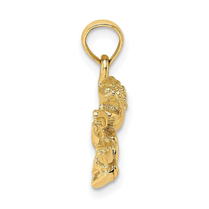 Lovely Rita's Pendants & Charms 14K Yellow Gold Textured Polished Finish Solid Crawfish Pendant