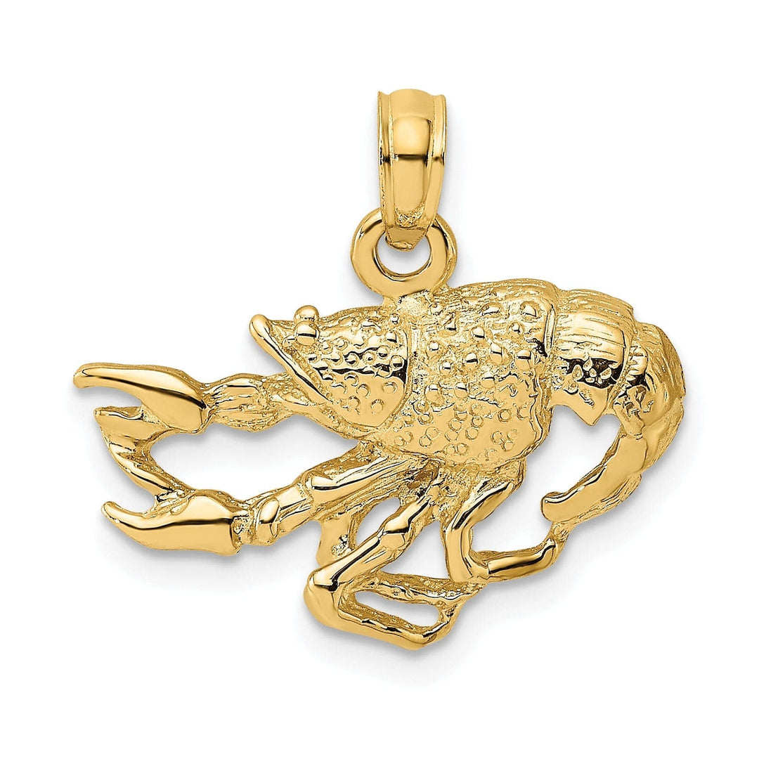 Lovely Rita's Pendants & Charms 14K Yellow Gold Textured Polished Finish Solid Crawfish Pendant