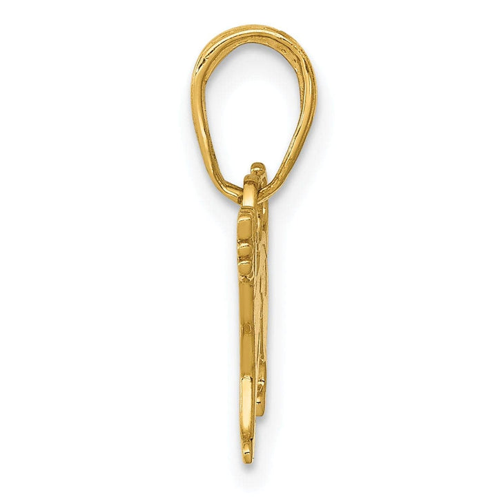 Lovely Rita's Pendants & Charms 14k Yellow Gold Textured Polished Finish Solid Dog Charm Pendant