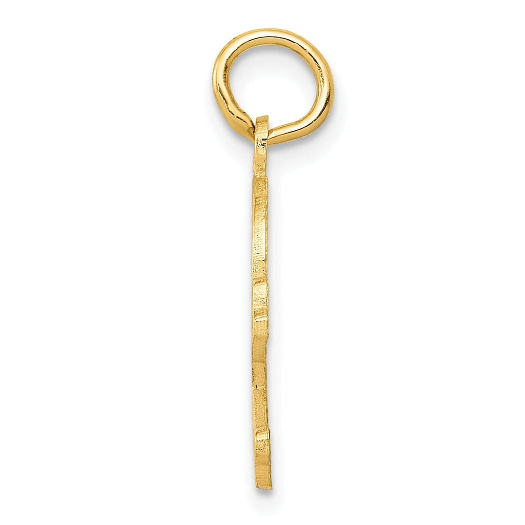 Lovely Rita's Pendants & Charms 14K Yellow Gold Textured Polished Finish Solid Skull and Cross Bones Design Charm Pendant