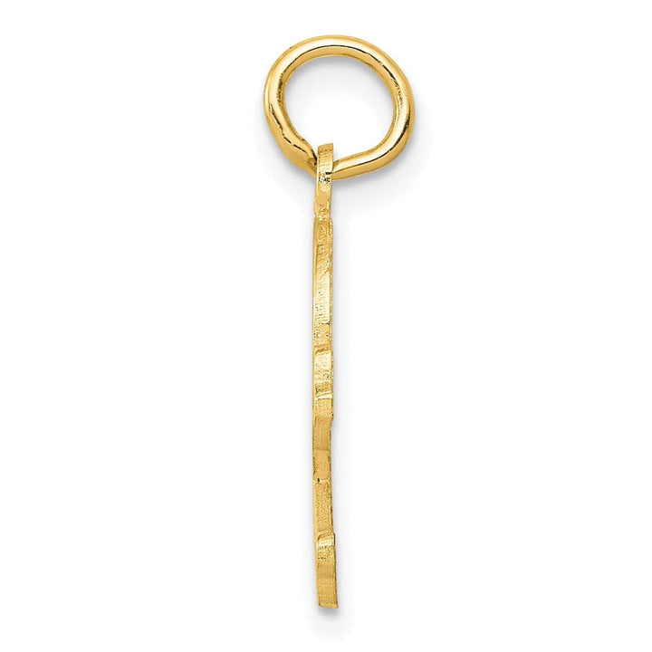 Lovely Rita's Pendants & Charms 14K Yellow Gold Textured Polished Finish Solid Skull and Cross Bones Design Charm Pendant