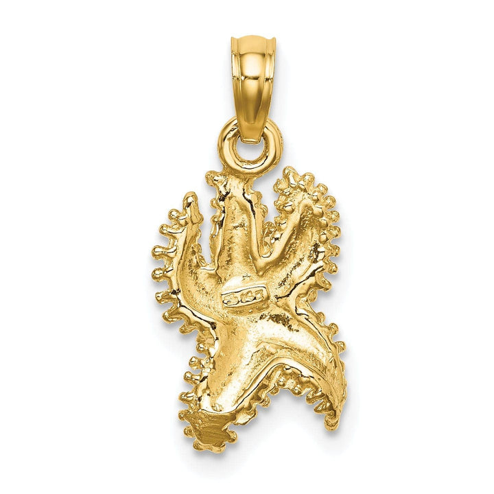 Lovely Rita's Pendants & Charms 14K Yellow Gold Textured Polished Finish Starfish Bead Design Charm Pendant