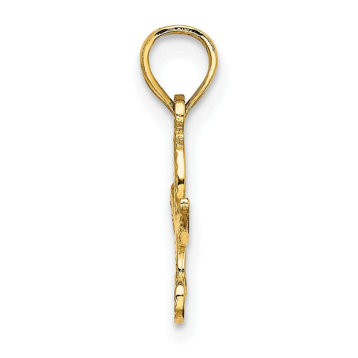 Lovely Rita's Pendants & Charms 14K Yellow Gold Textured Polished Finish Starfish Charm Pendant