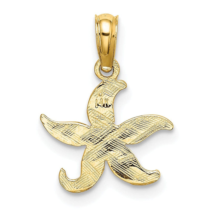 Lovely Rita's Pendants & Charms 14K Yellow Gold Textured Polished Finish Starfish Charm Pendant