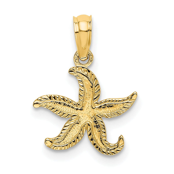 Lovely Rita's Pendants & Charms 14K Yellow Gold Textured Polished Finish Starfish Charm Pendant