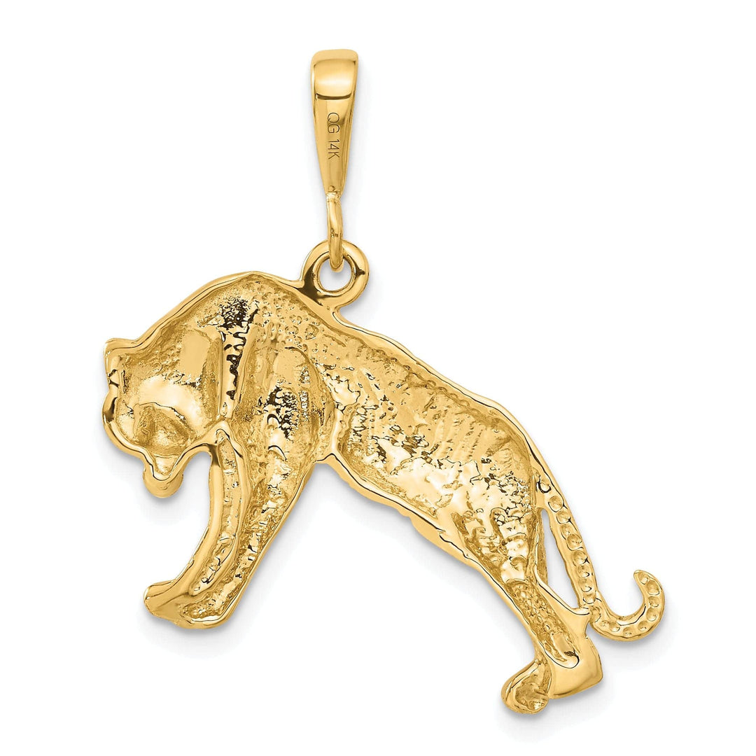Lovely Rita's Pendants & Charms 14k Yellow Gold Textured Polished Finish Tiger Charm Pendant