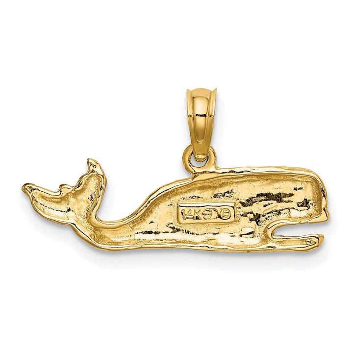 Lovely Rita's Pendants & Charms 14K Yellow Gold Textured Polished Finish Whale Charm Pendant