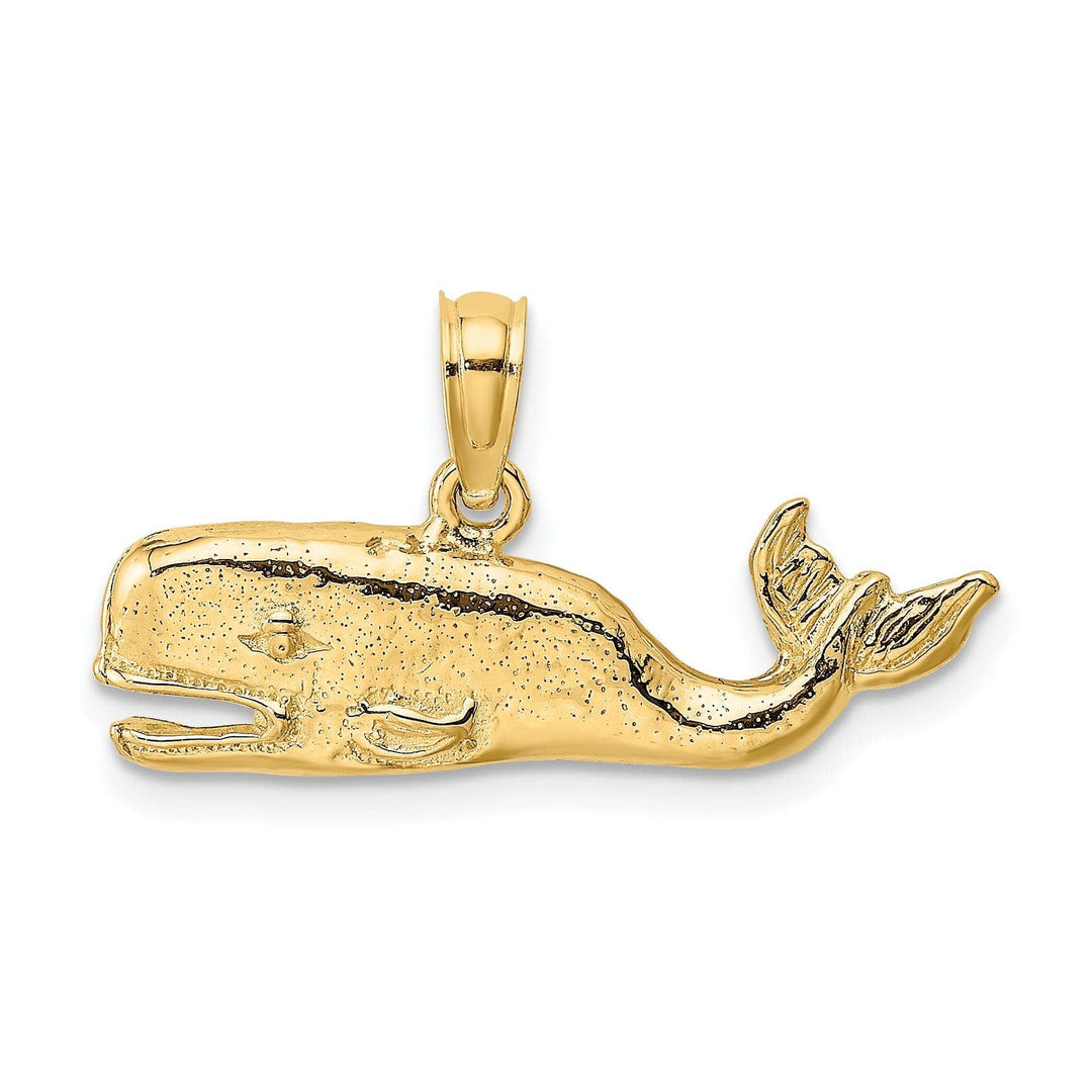Lovely Rita's Pendants & Charms 14K Yellow Gold Textured Polished Finish Whale Charm Pendant