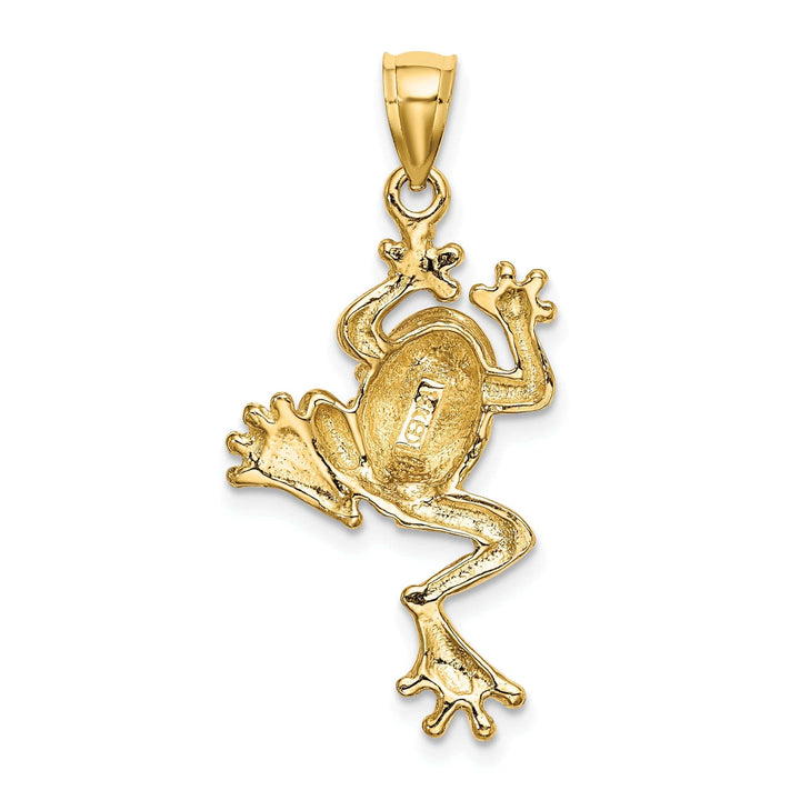 Lovely Rita's Pendants & Charms 14K Yellow Gold Textured Polished Finished Frog Charm Pendant