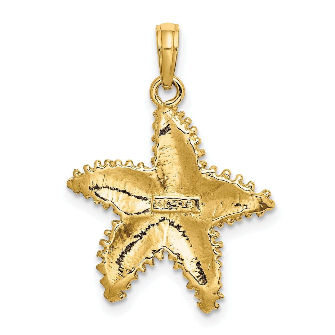 Lovely Rita's Pendants & Charms 14K Yellow Gold Textured Polished Finished Starfish Bead Design Charm Pendant