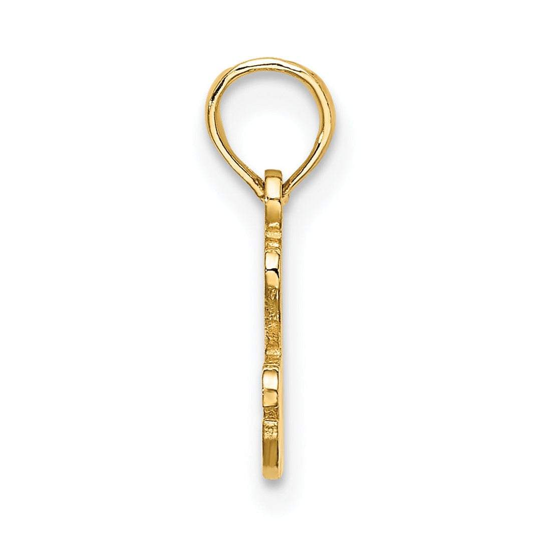 Lovely Rita's Pendants & Charms 14K Yellow Gold Textured Polished I Heart Racing Charm Pendant