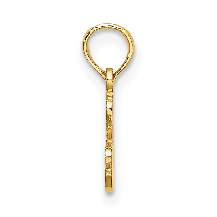 Lovely Rita's Pendants & Charms 14K Yellow Gold Textured Polished I Heart Racing Charm Pendant