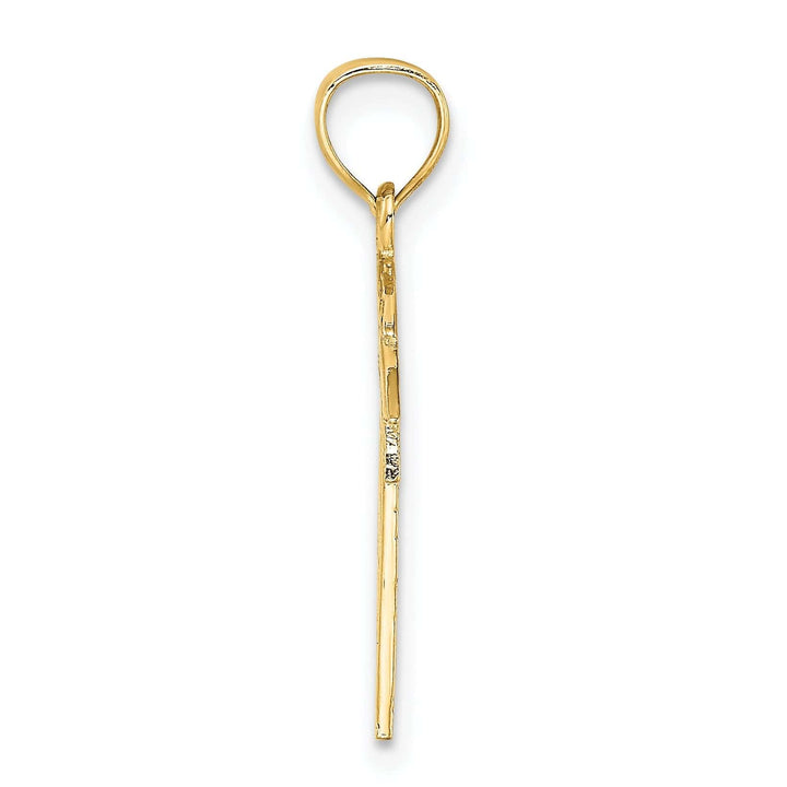 Lovely Rita's Pendants & Charms 14K Yellow Gold Textured Polished Swimmer in Frame Charm Pendant