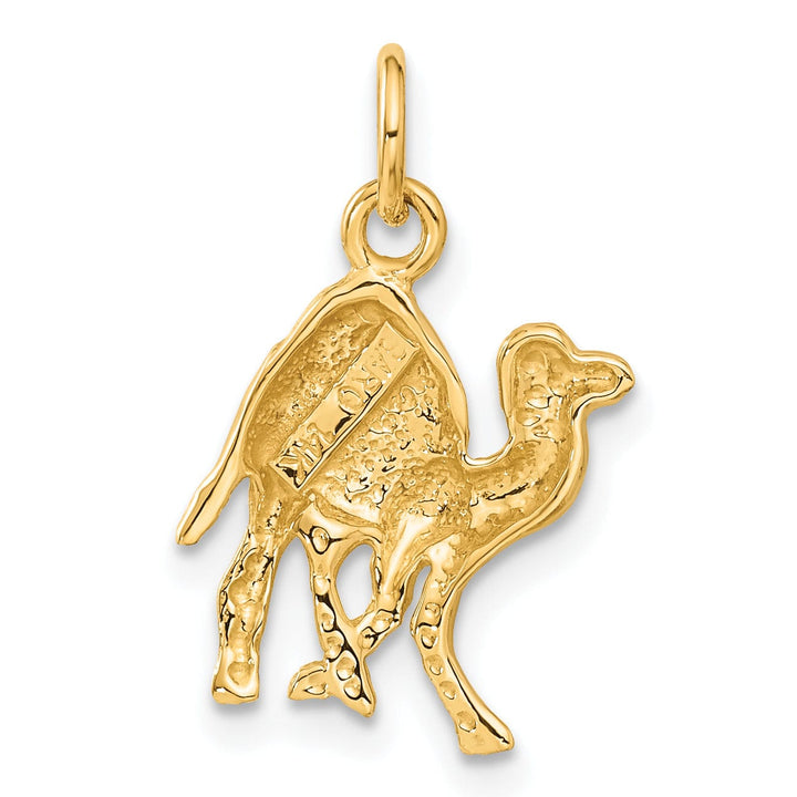 Lovely Rita's Pendants & Charms 14k Yellow Gold Textured Satin Diamond Cut  Finish Camel Charm Pendant