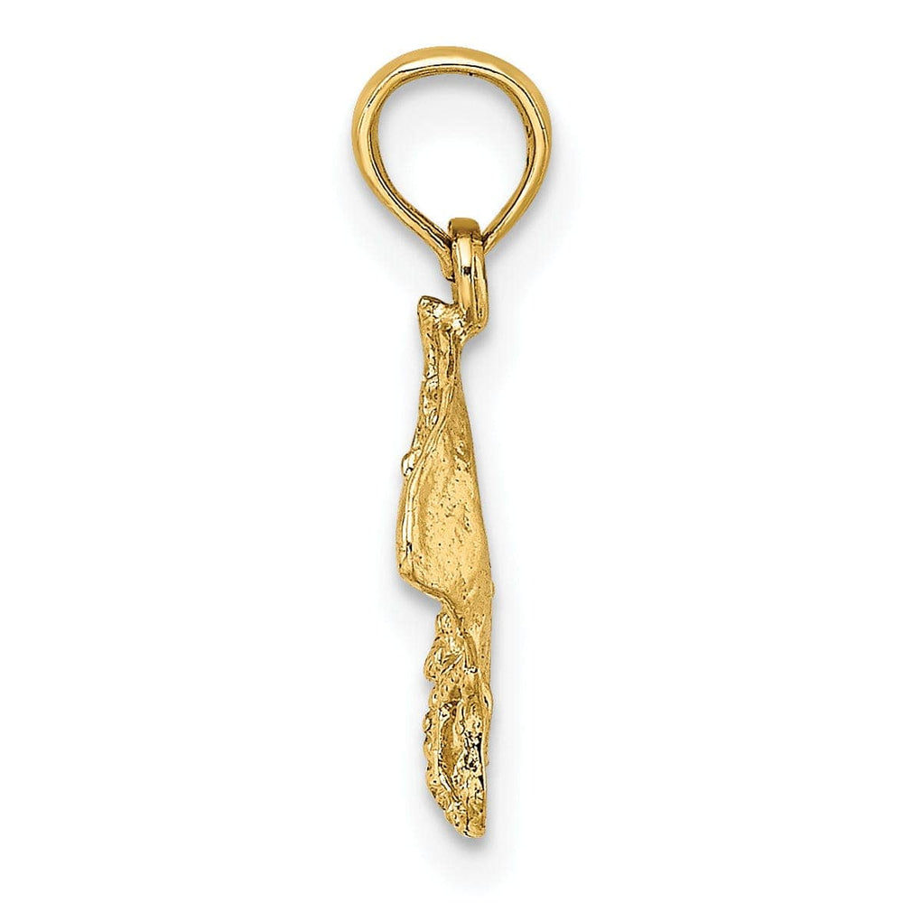 Lovely Rita's Pendants & Charms 14K Yellow Gold Textured Solid Casted Polished Finish Stingray Charm Pendant