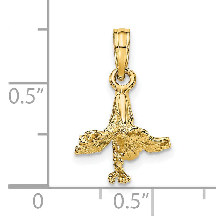 Lovely Rita's Pendants & Charms 14k Yellow Gold Textured Solid Finish 3D Hibiscus Flower Charm