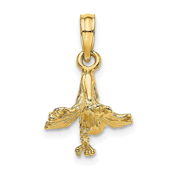 Lovely Rita's Pendants & Charms 14k Yellow Gold Textured Solid Finish 3D Hibiscus Flower Charm