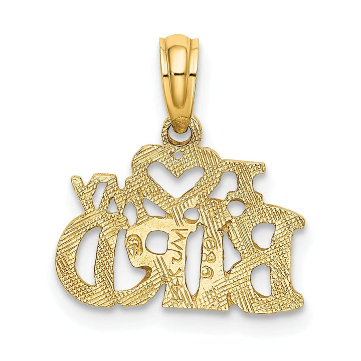 Lovely Rita's Pendants & Charms 14K Yellow Gold Textured Solid Polished Finish I HEART MY BIRD Design Charm Pendant