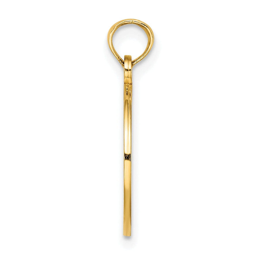 Lovely Rita's Pendants & Charms 14K Yellow Gold Textured Solid Polished Finish Tree of Life in Round Frame Charm Pendant