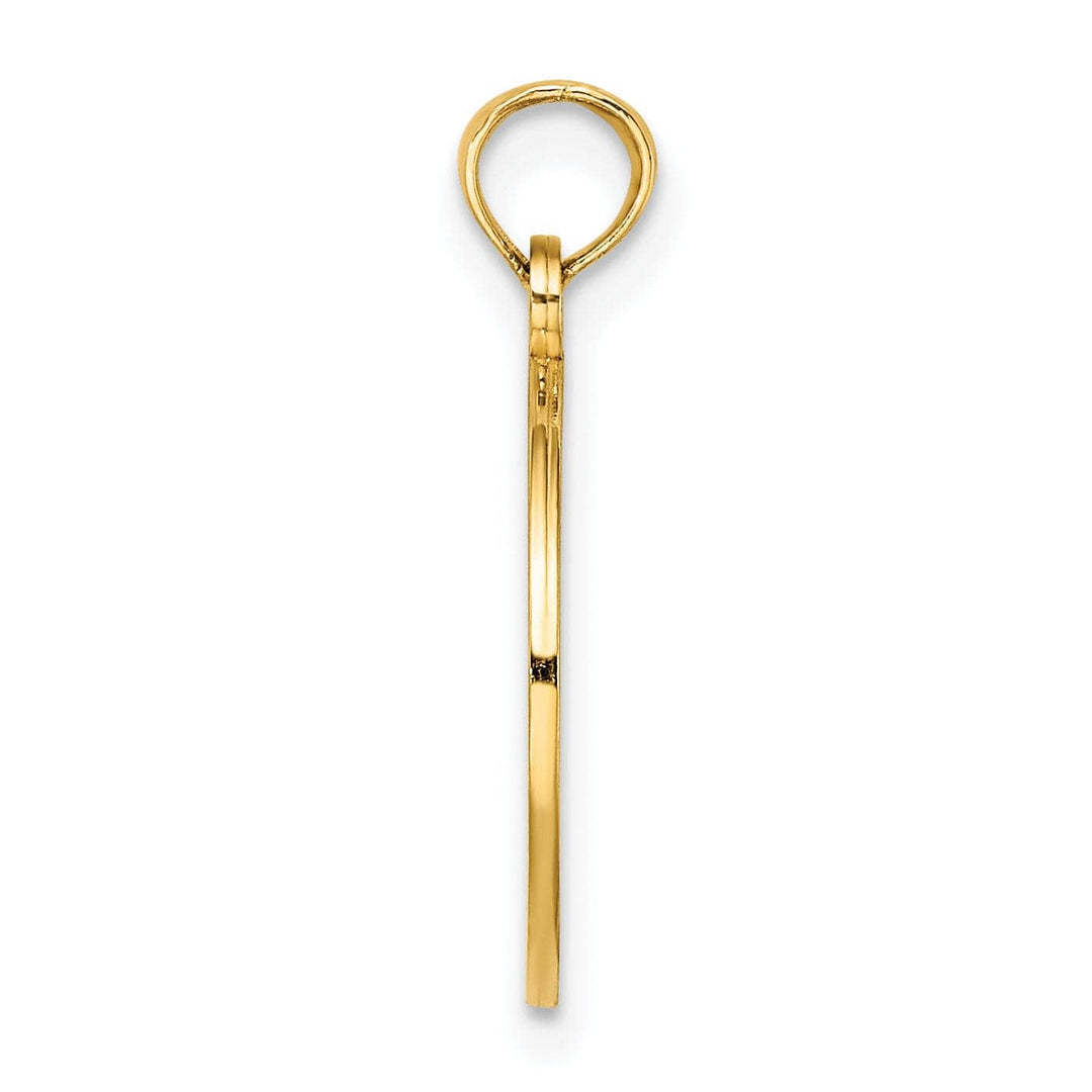 Lovely Rita's Pendants & Charms 14K Yellow Gold Textured Solid Polished Finish Tree of Life in Round Frame Charm Pendant