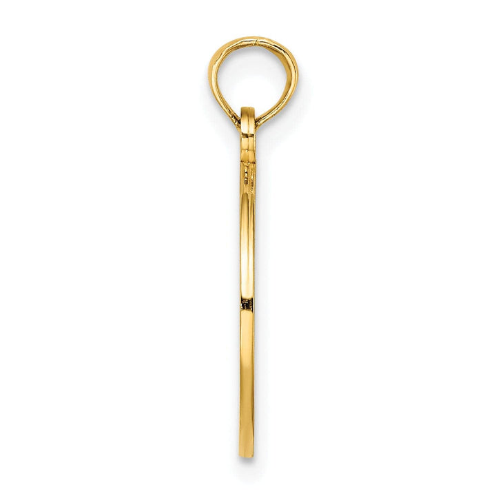 Lovely Rita's Pendants & Charms 14K Yellow Gold Textured Solid Polished Finish Tree of Life in Round Frame Charm Pendant