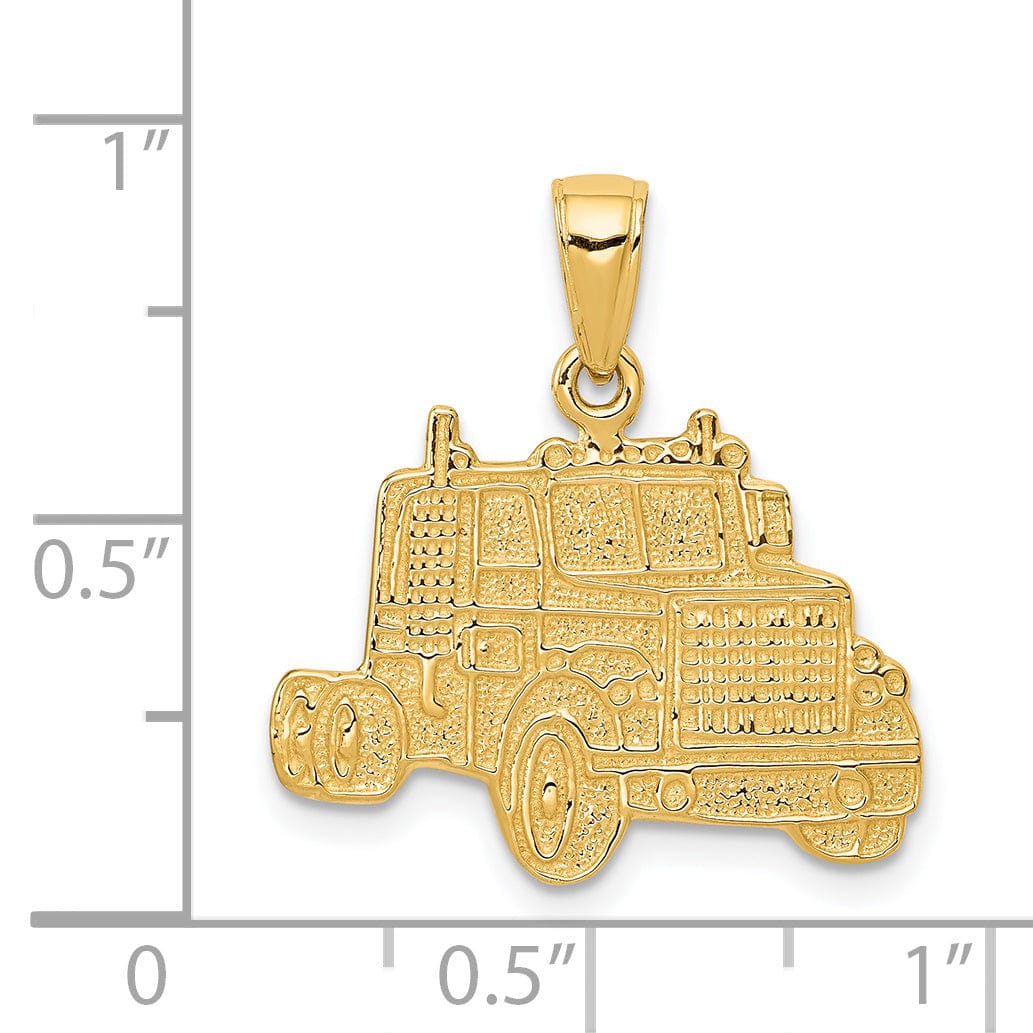 Lovely Rita's Pendants & Charms 14k Yellow Gold Textured Truck Cab Pendant