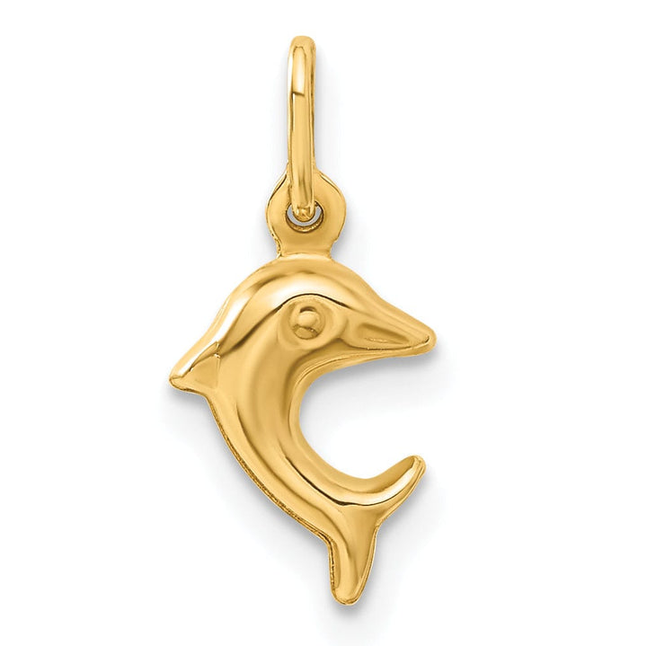Lovely Rita's Pendants & Charms 14k Yellow Gold Themed Solid Polished Finish Dolphin Charm Pendant