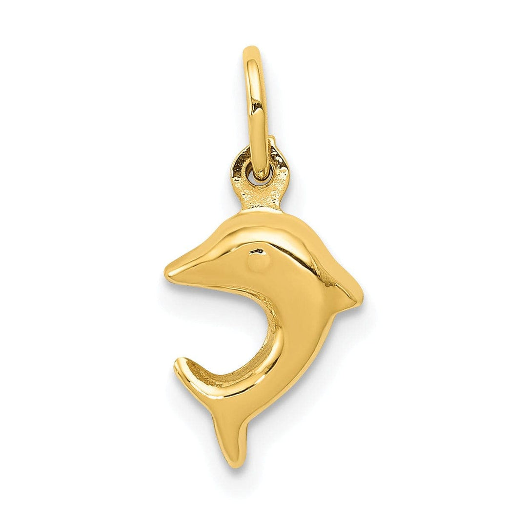 Lovely Rita's Pendants & Charms 14k Yellow Gold Themed Solid Polished Finish Dolphin Charm Pendant