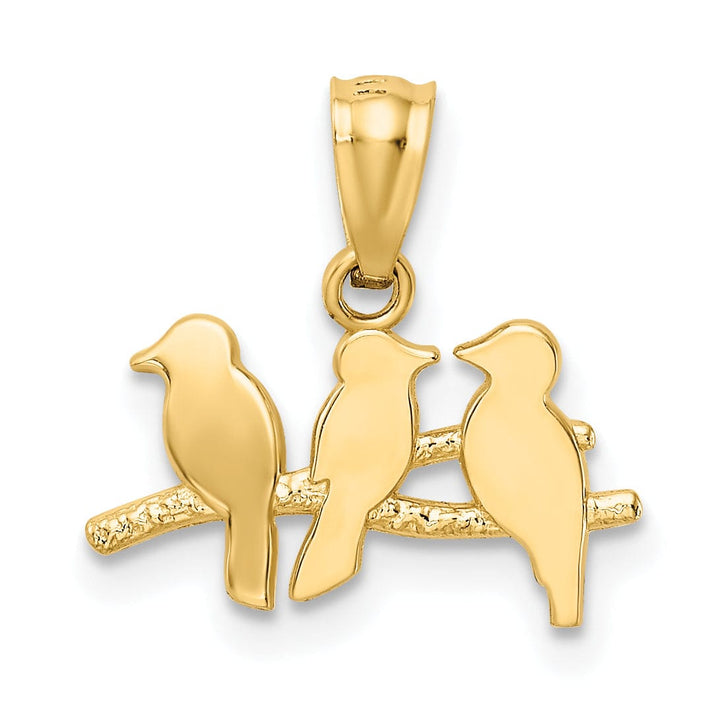 Lovely Rita's Pendants & Charms 14k Yellow Gold Three Birds on a Branch Pendant