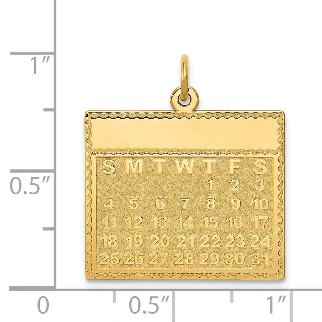 Lovely Rita's Pendants & Charms 14k Yellow Gold Thursday First Day Calendar