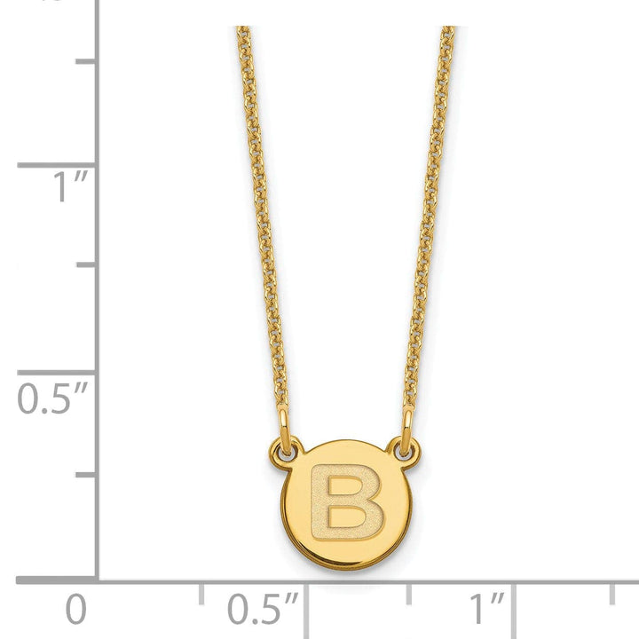 Lovely Rita's Pendants & Charms 14k Yellow Gold Tiny Circle Block Letter C Initial Pendant and Necklace