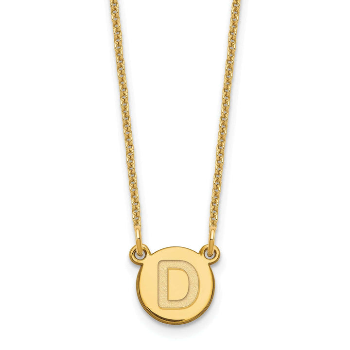 Lovely Rita's Pendants & Charms 14k Yellow Gold Tiny Circle Block Letter E Initial Pendant and Necklace