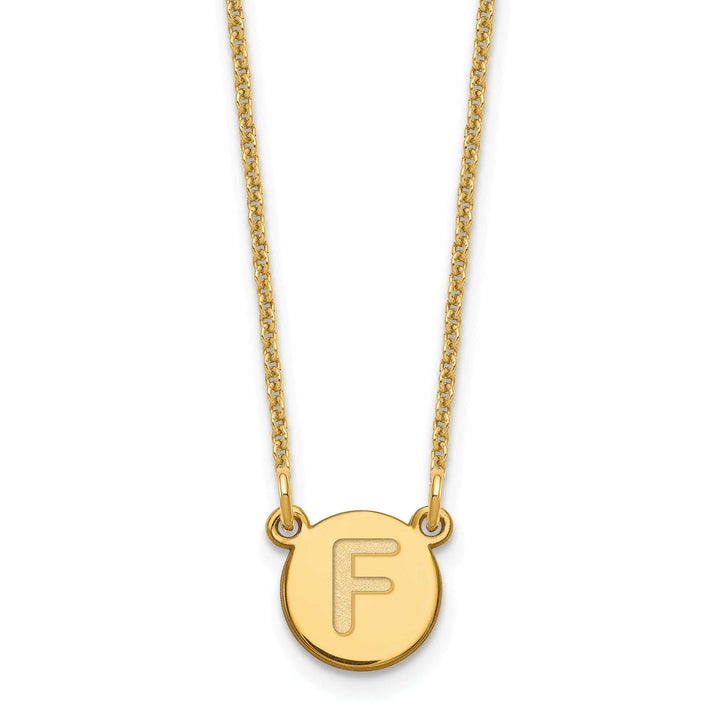 Lovely Rita's Pendants & Charms 14k Yellow Gold Tiny Circle Block Letter G Initial Pendant and Necklace