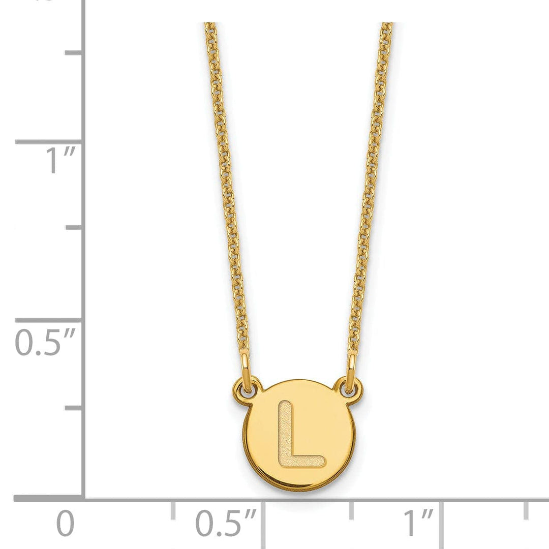 Lovely Rita's Pendants & Charms 14k Yellow Gold Tiny Circle Block Letter M Initial Pendant and Necklace