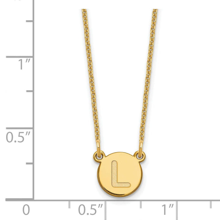 Lovely Rita's Pendants & Charms 14k Yellow Gold Tiny Circle Block Letter M Initial Pendant and Necklace