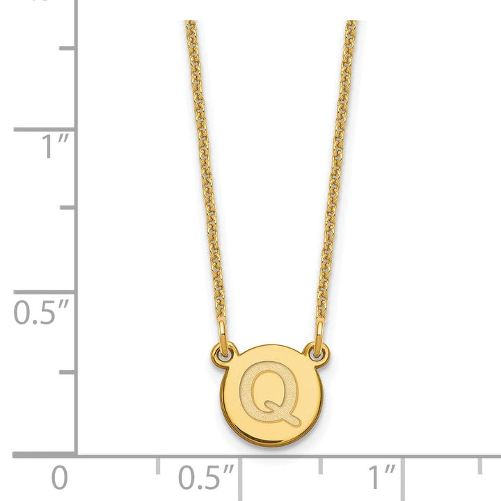 Lovely Rita's Pendants & Charms 14k Yellow Gold Tiny Circle Block Letter R Initial Pendant and Necklace