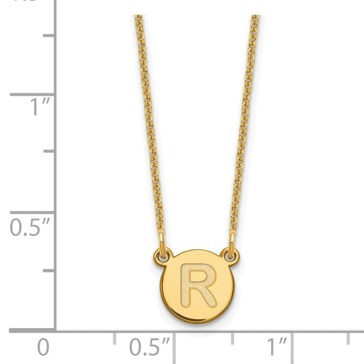 Lovely Rita's Pendants & Charms 14k Yellow Gold Tiny Circle Block Letter S Initial Pendant and Necklace