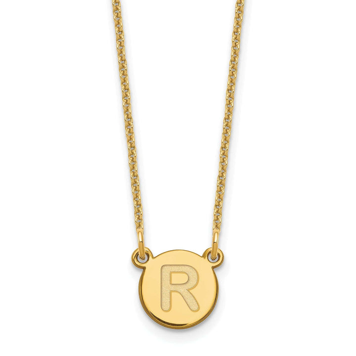 Lovely Rita's Pendants & Charms 14k Yellow Gold Tiny Circle Block Letter S Initial Pendant and Necklace