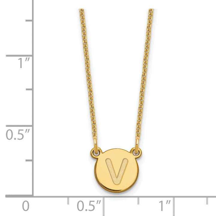 Lovely Rita's Pendants & Charms 14k Yellow Gold Tiny Circle Block Letter W Initial Pendant and Necklace