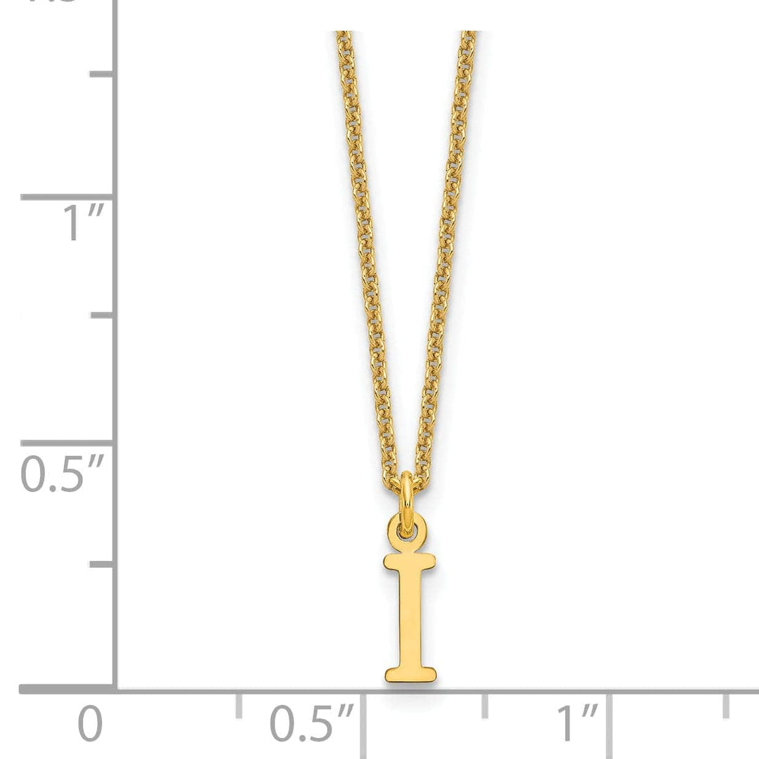 Lovely Rita's Pendants & Charms 14k Yellow Gold Tiny Cut Out Block Letter J Initial Pendant and Necklace