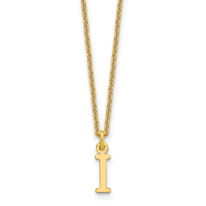 Lovely Rita's Pendants & Charms 14k Yellow Gold Tiny Cut Out Block Letter J Initial Pendant and Necklace